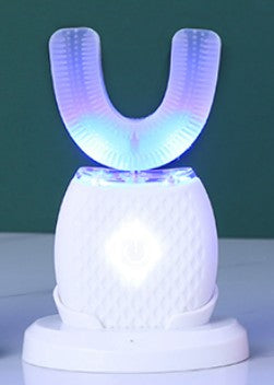 U Shape Cold Light Automatic Toothbrush - White_0