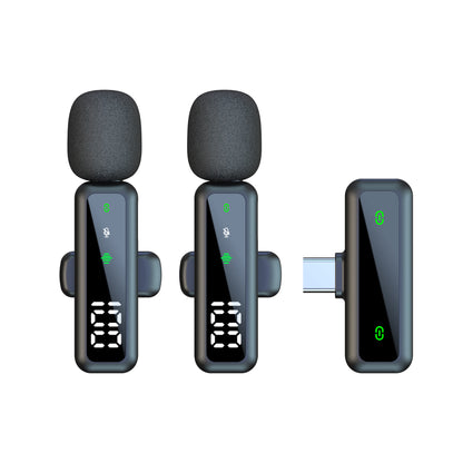 Wireless Lapel Microphone for Outdoor Computer Live Streaming Noise Reduction Universal Small Microphone
